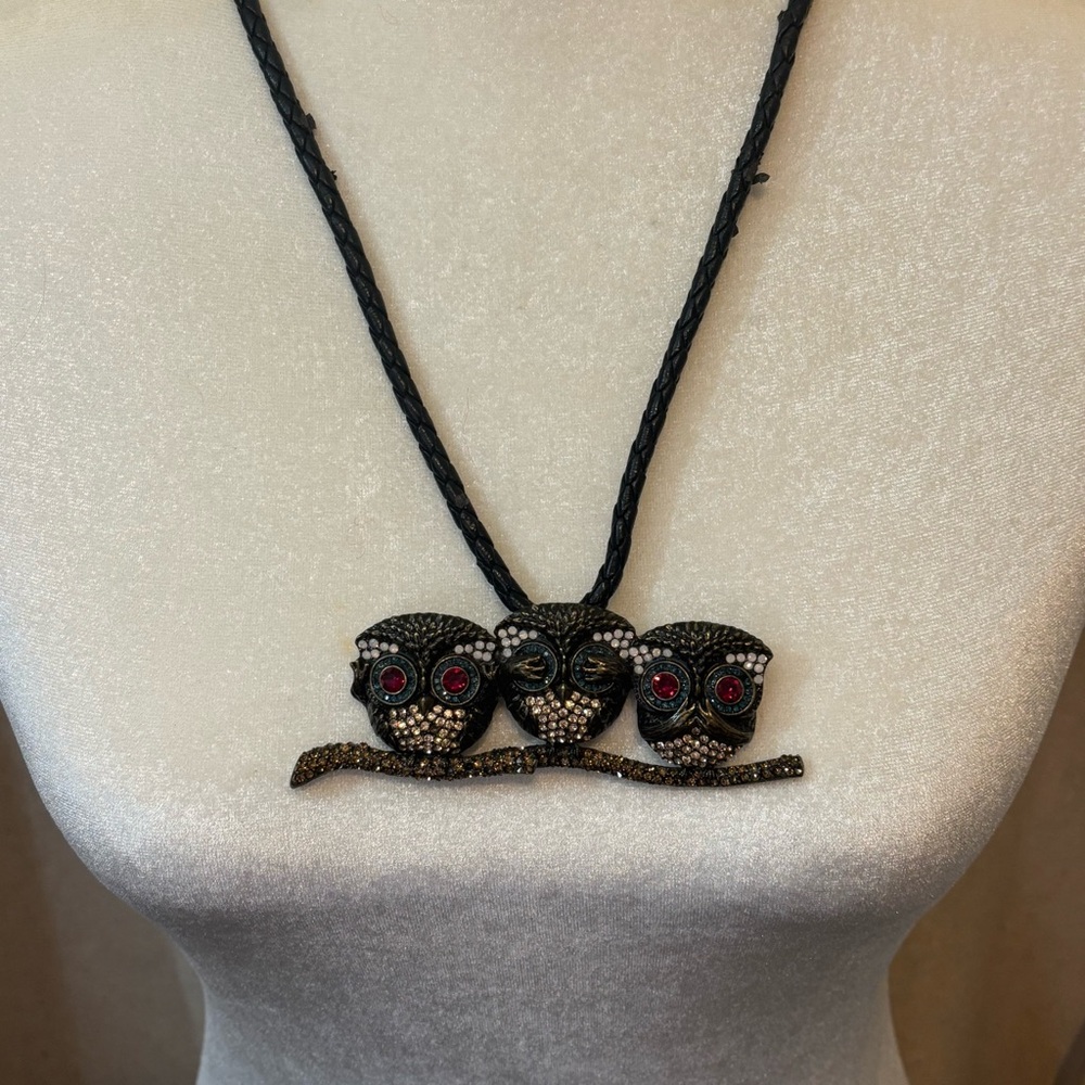 Vintage RARA Brooch Pendant Owl Necklace Needs Repaired